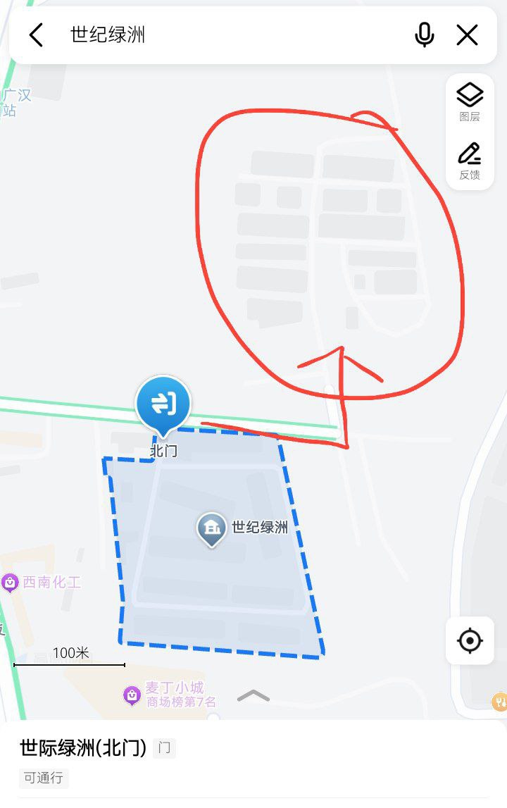 在世纪绿洲这附近 到了这里然后
